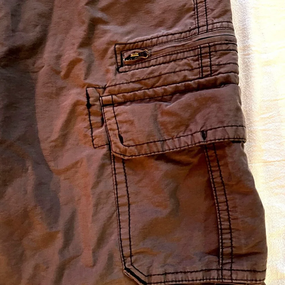 Aeropostale Mens Cargo Shorts Size 36 Gray Multiple Pockets Zip Durable Casual - Picture 4 of 10